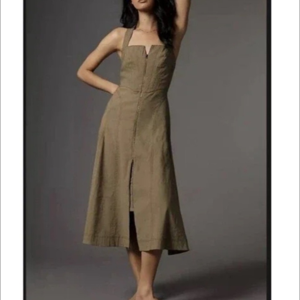 Anthropologie Front Corset Zipper Dress